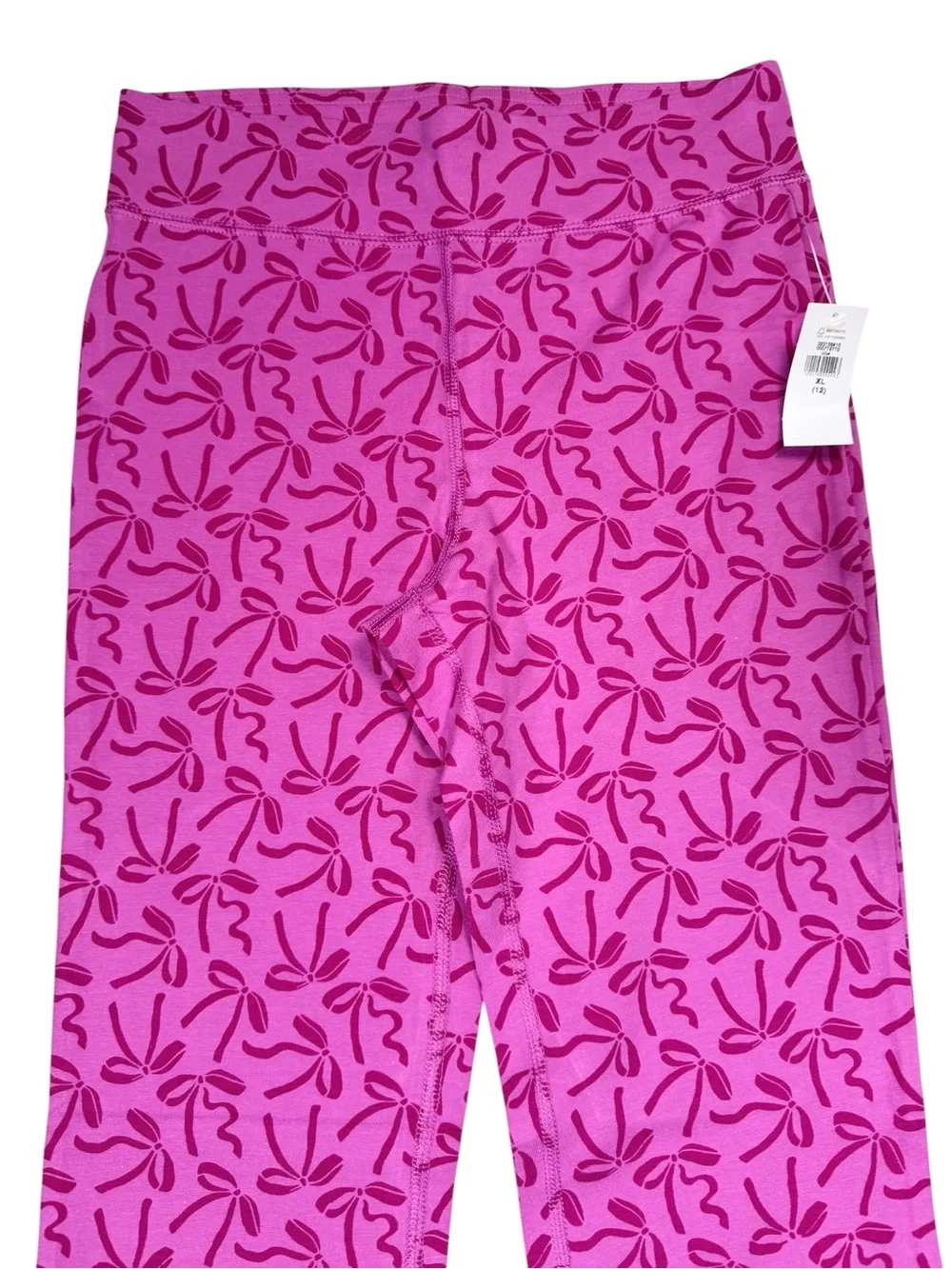 NWT New Gap Girl's Stretch Jersey Flare Leggings In Bow Print Size XL (12)